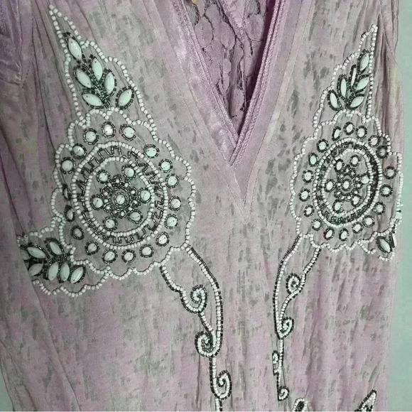 Tambourine Design Beaded Top from India. Hand-beaded. Exclusive brand. Size S - Picture 5 of 5